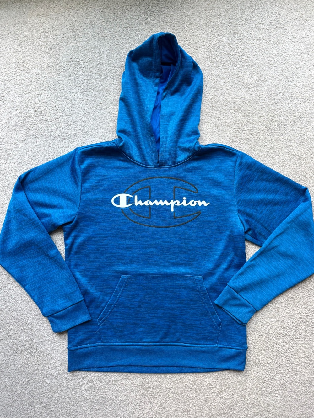 Champion Kids Blue Hooded Logo Sweatshirt